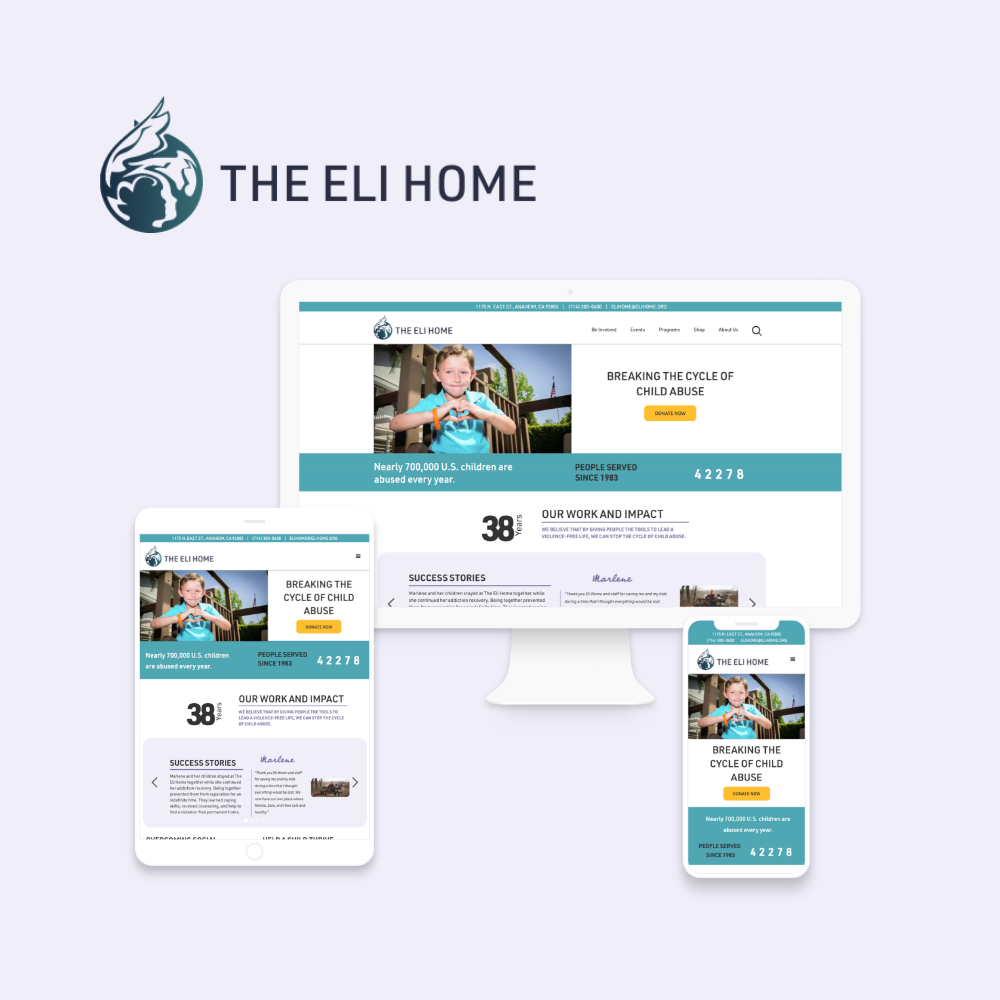 eli home debice mockups for computer, tablet and mobile